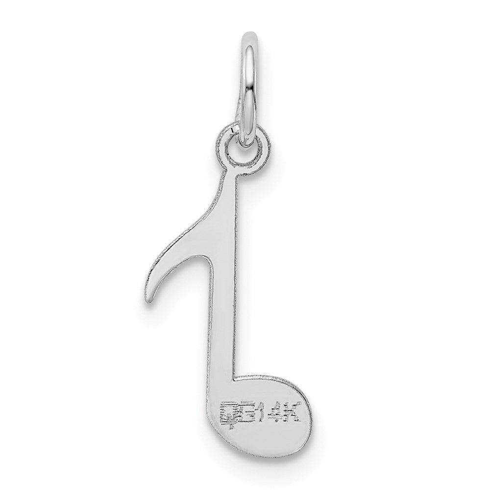 14k White Gold 10 mm Polished Musical Note Charm (0.26 grams)