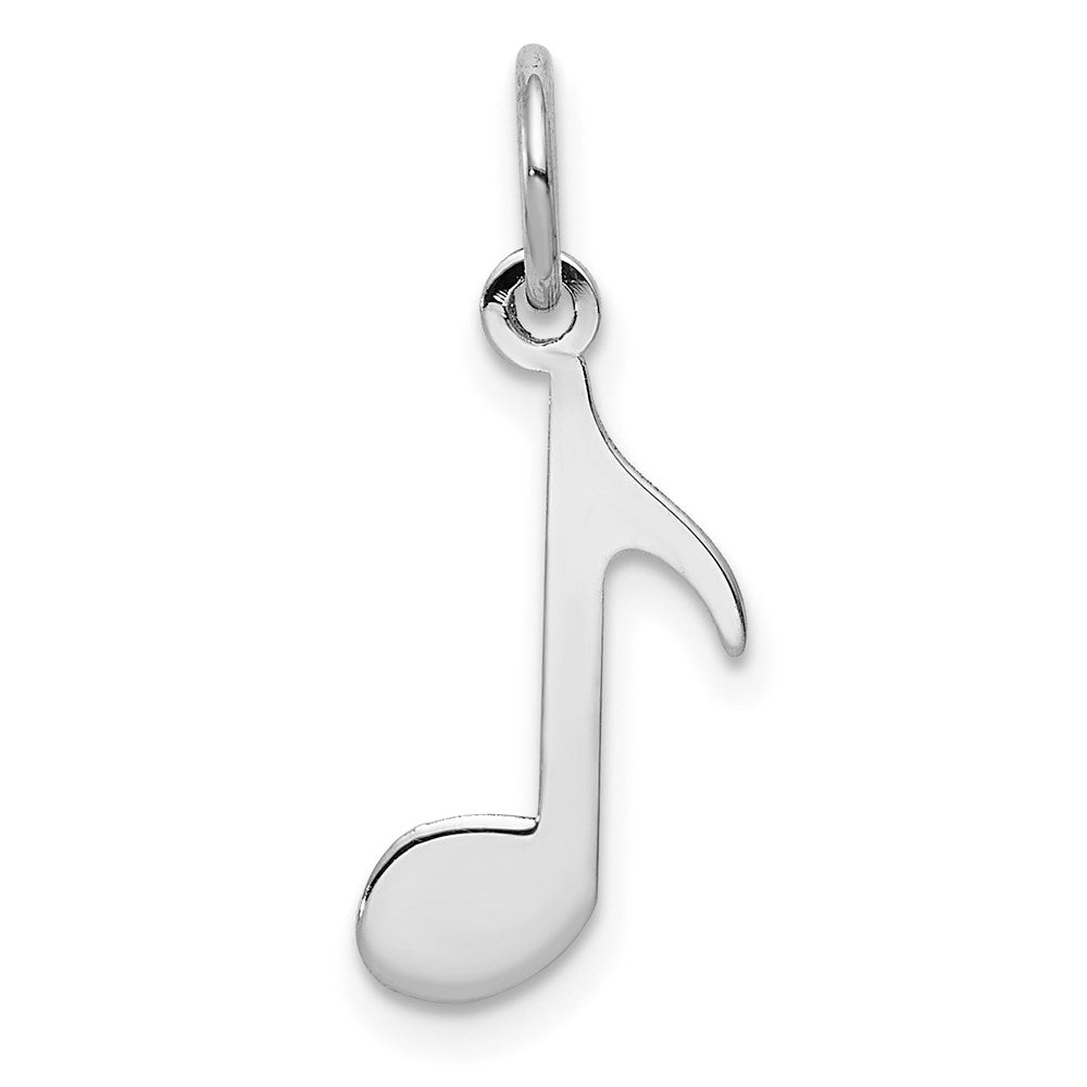 14k White Gold 10 mm Polished Musical Note Charm (0.26 grams)