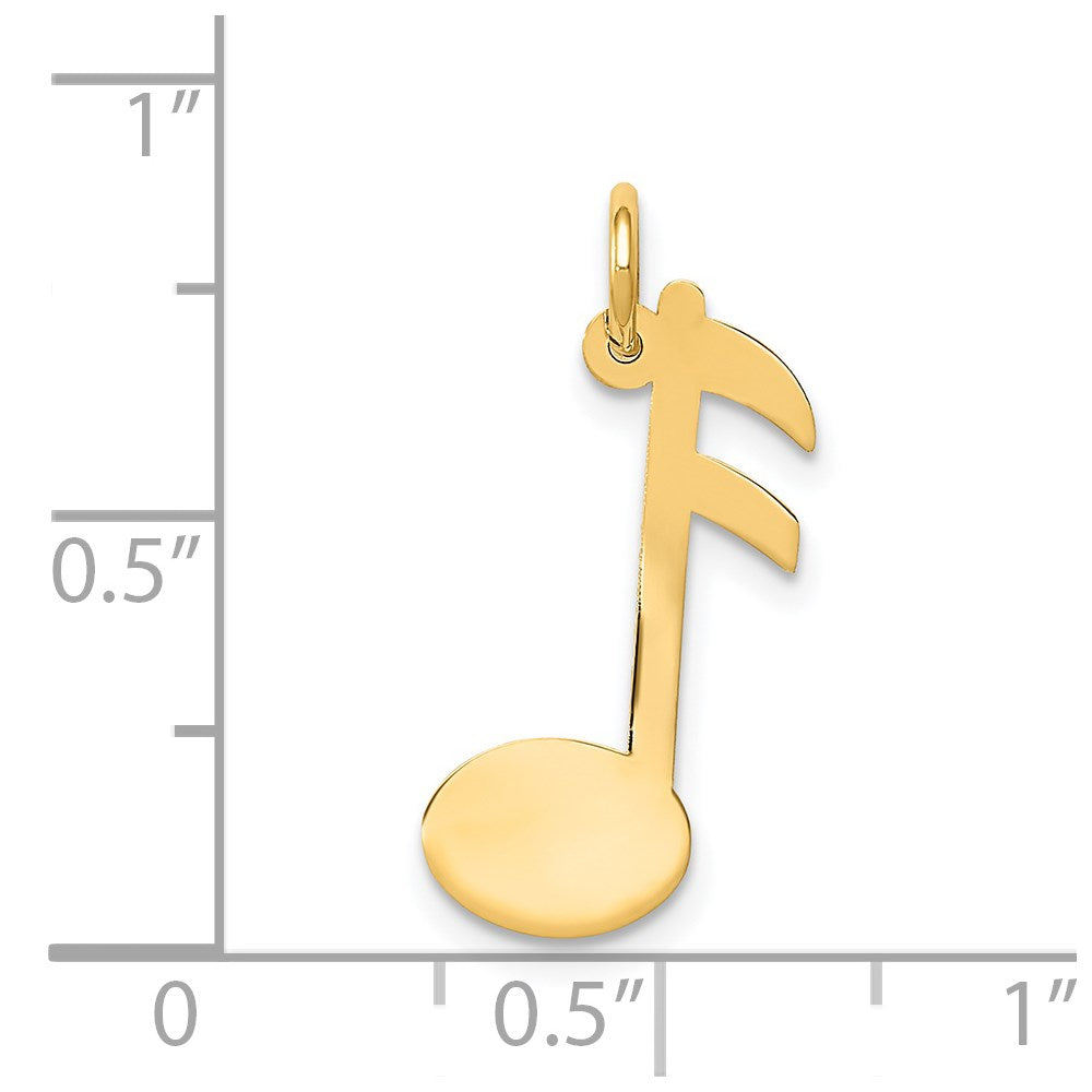 14k Yellow Gold 12 mm Polished Musical Note Charm (0.36 grams)