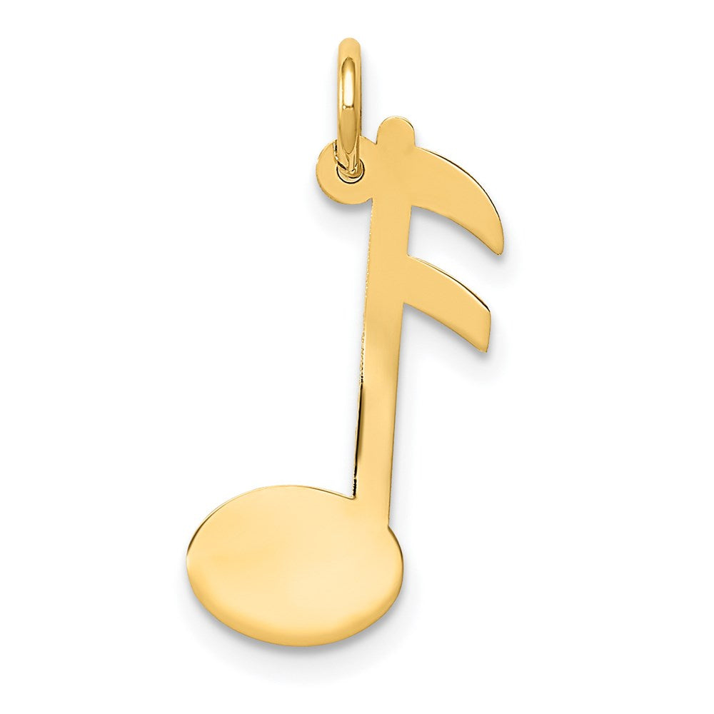 14k Yellow Gold 12 mm Polished Musical Note Charm (0.36 grams)