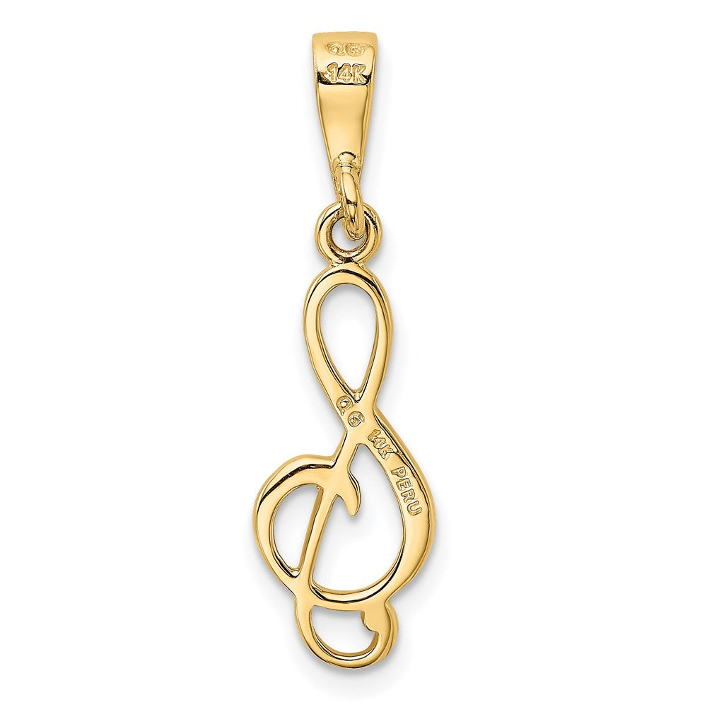 14k Yellow Gold 10 mm Treble Clef Charm (1.21 grams)