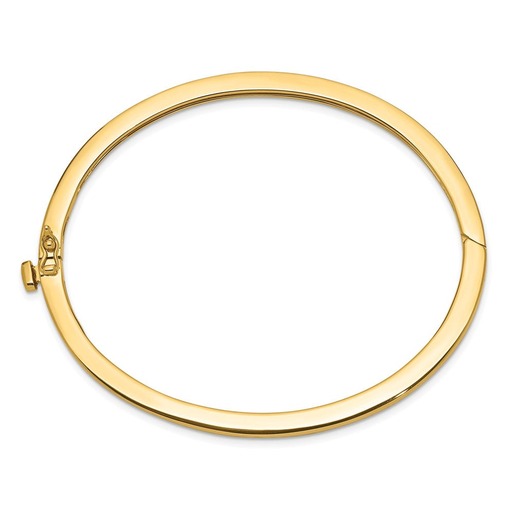 14k Yellow Gold 2.5 mm Polished Solid Hinged Bangle (16.32 grams)