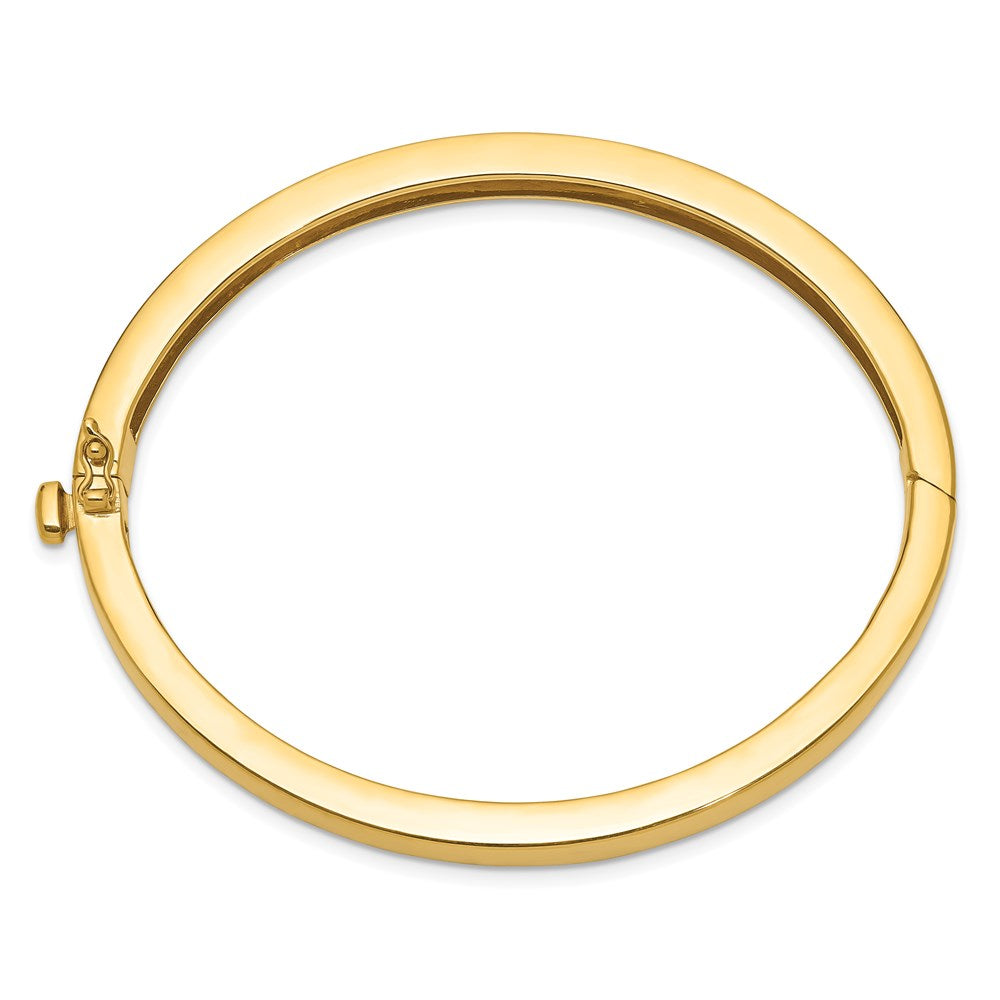 14k Yellow Gold 6.3 mm Polished Solid Hinged Bangle Bracelet (21.1 grams)