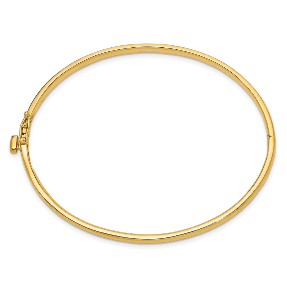 14k Yellow Gold 3.6 mm Polished Solid Hinged Bangle Bracelet (16.36 grams)