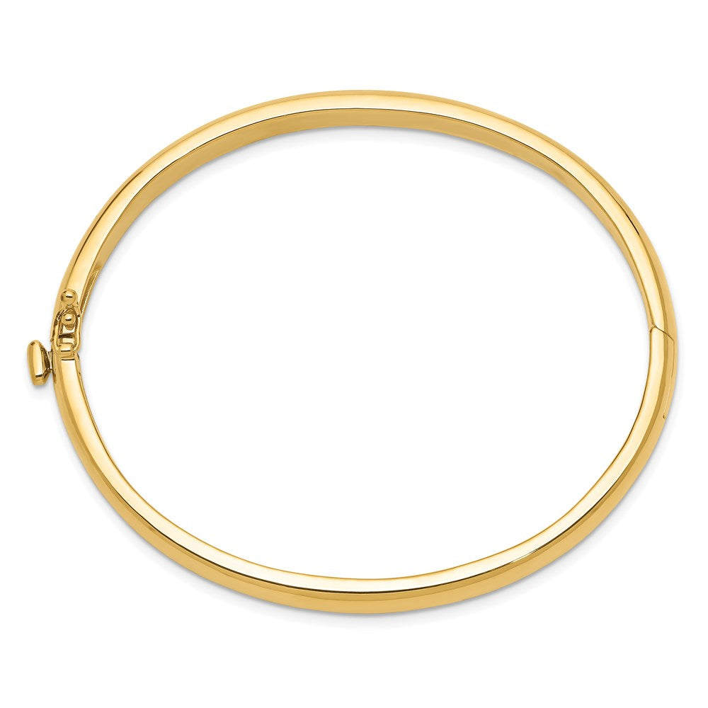 14k Yellow Gold 5.6 mm Polished Solid Hinged Bangle Bracelet (30.85 grams)