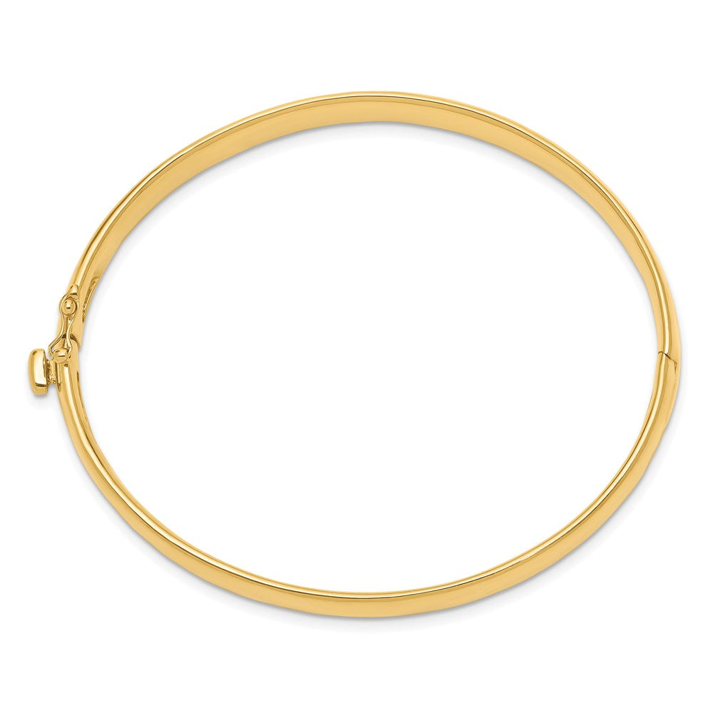 14k Yellow Gold 6.4 mm Polished Solid Hinged Bangle (27.78 grams)