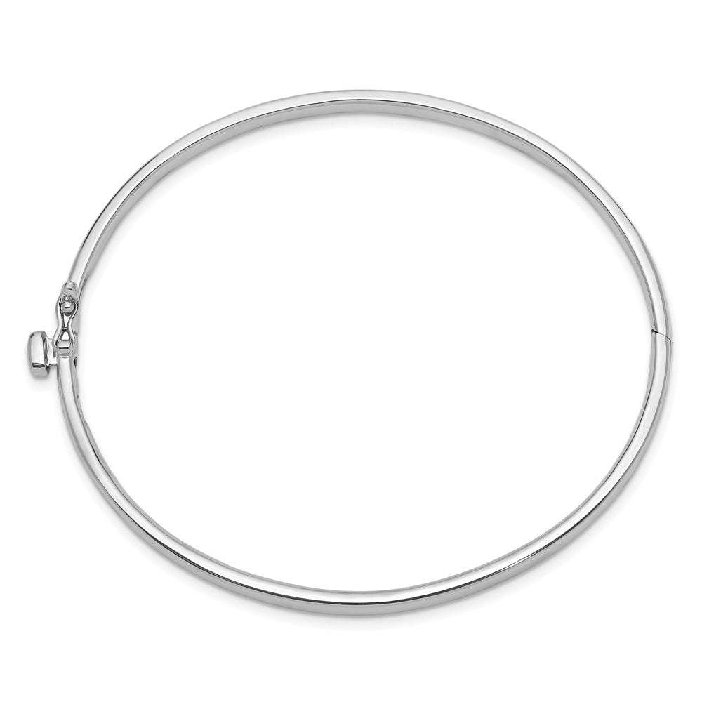 14k White Gold 3.6 mm Polished Solid Hinged Bangle Bracelet (16.27 grams)