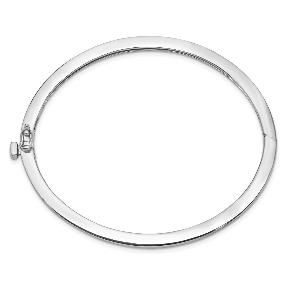 14k White Gold 2.5 mm Polished Solid Hinged Bangle (16.13 grams)