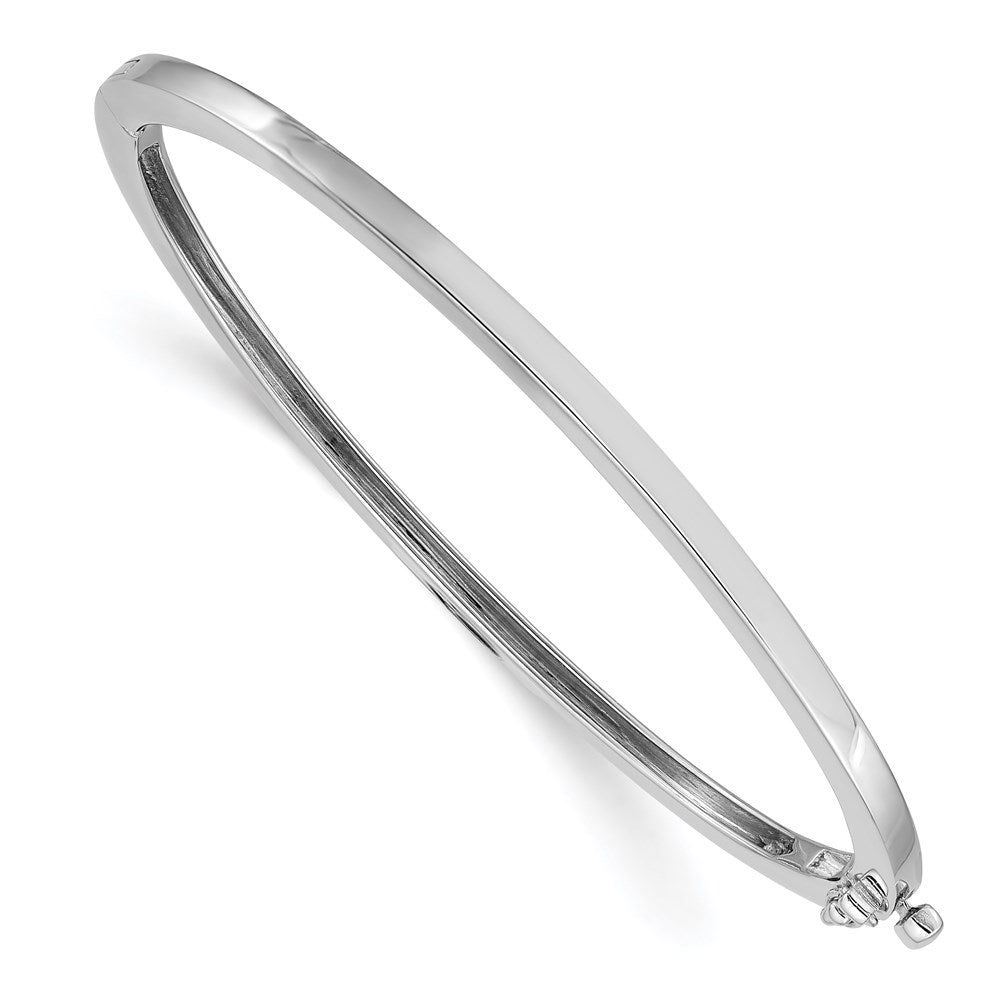 14k White Gold 2.5 mm Polished Solid Hinged Bangle (16.13 grams)