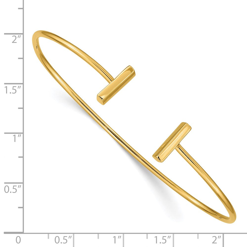 14k Yellow Gold 12 mm Flexible Bar Bangle (7.56 grams)