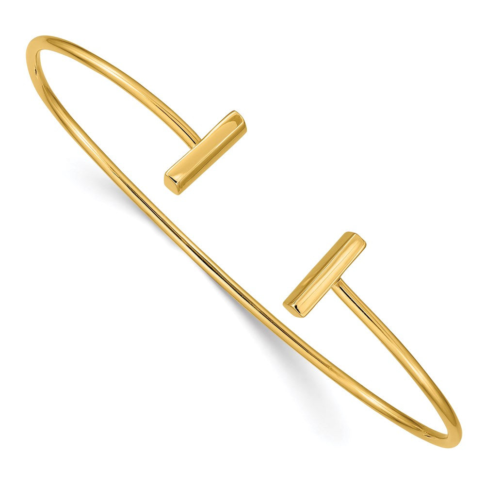 14k Yellow Gold 12 mm Flexible Bar Bangle (7.56 grams)