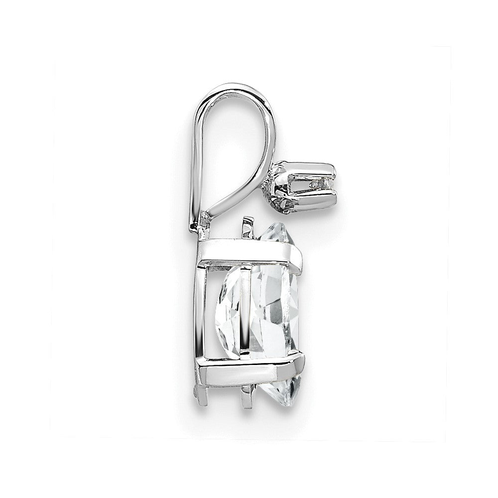 14K White Gold Diamond and White Topaz Birthstone Pendant (0.23 grams)