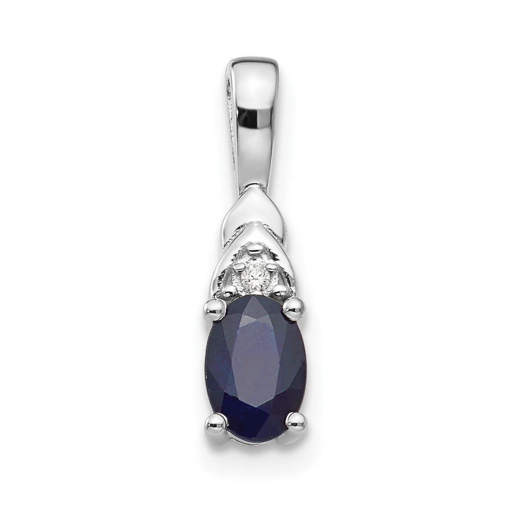 14k White Gold Sapphire and Diamond Pendant (0.6 grams)
