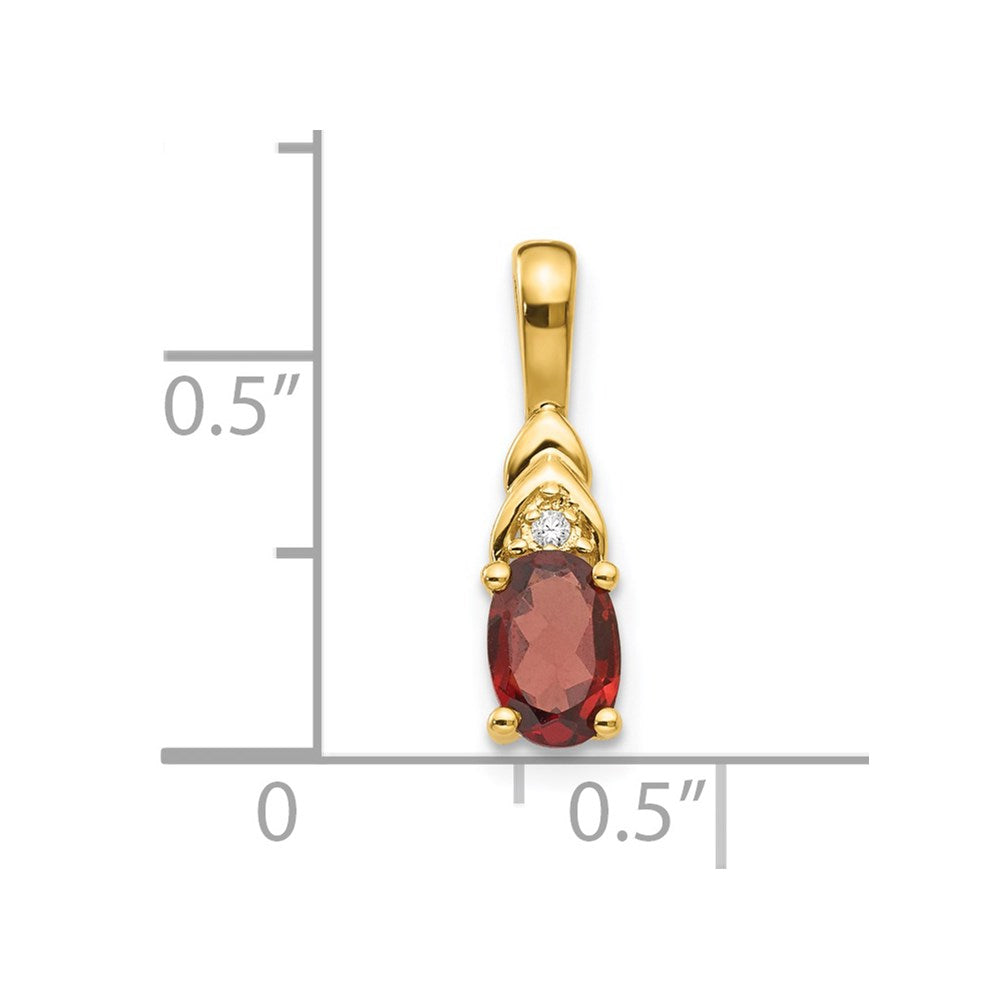 14k Garnet and Diamond Pendant (0.6 grams)