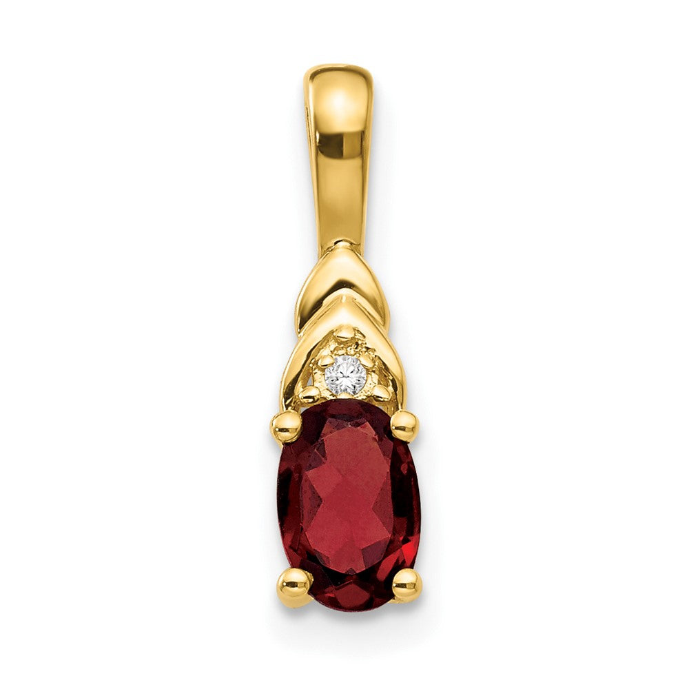 14k Garnet and Diamond Pendant (0.6 grams)