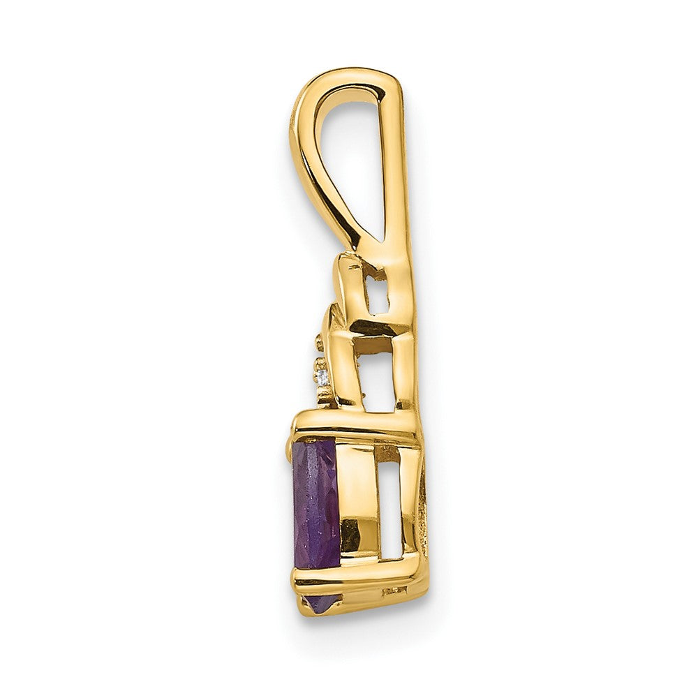14k Amethyst and Diamond Pendant (0.6 grams)