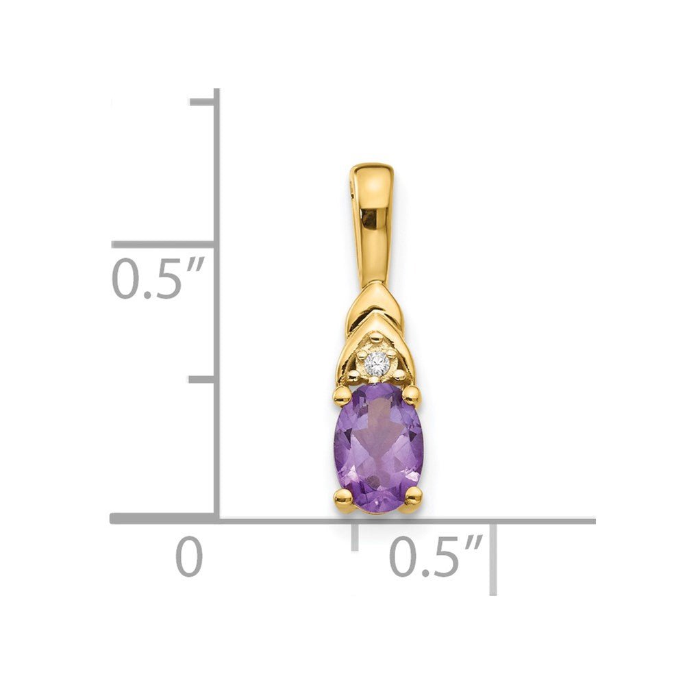 14k Amethyst and Diamond Pendant (0.6 grams)