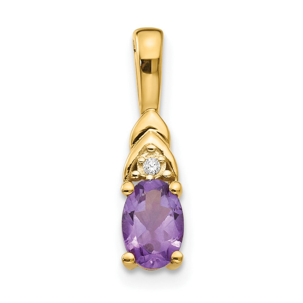14k Amethyst and Diamond Pendant (0.6 grams)