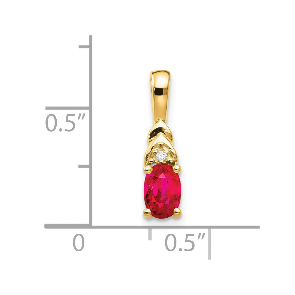 14k Ruby and Diamond Pendant (0.6 grams)
