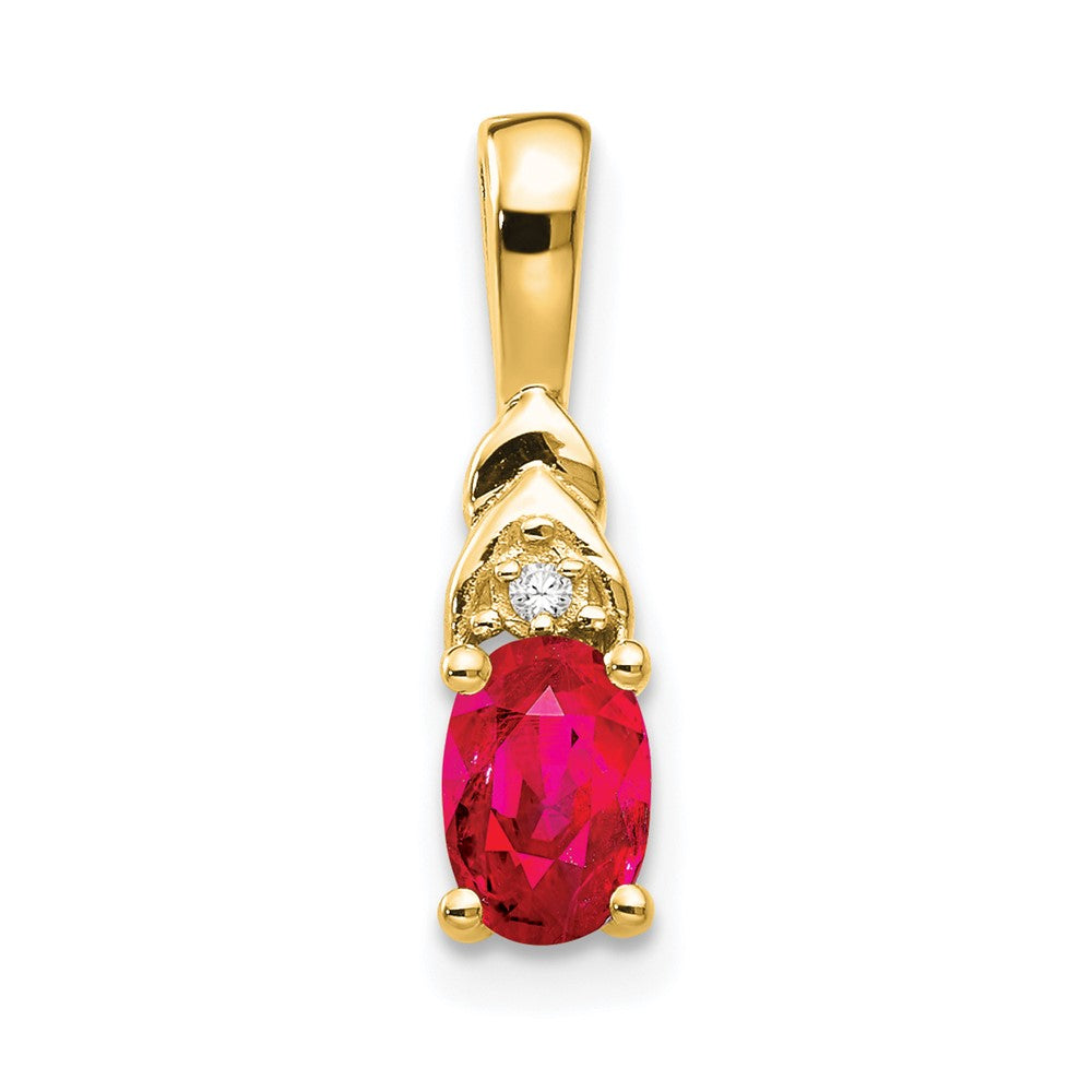 14k Ruby and Diamond Pendant (0.6 grams)