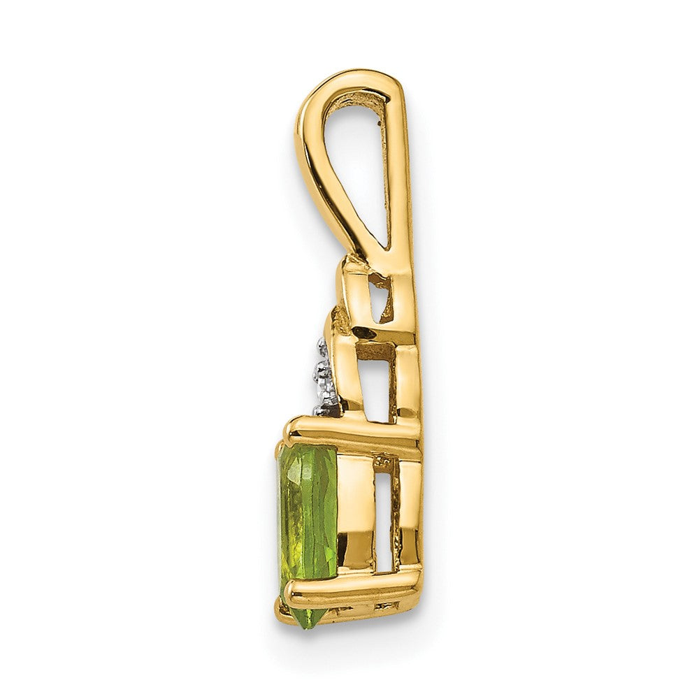 14k Peridot and Diamond Pendant (0.6 grams)