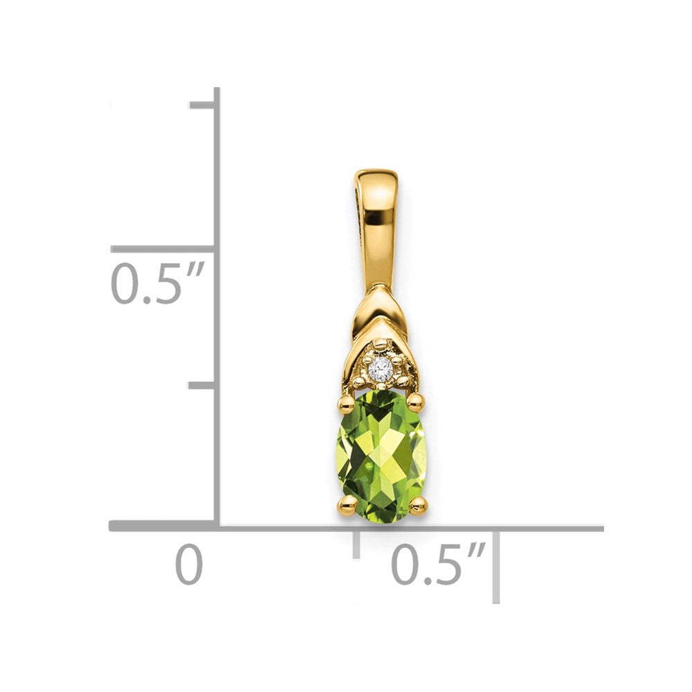 14k Peridot and Diamond Pendant (0.6 grams)