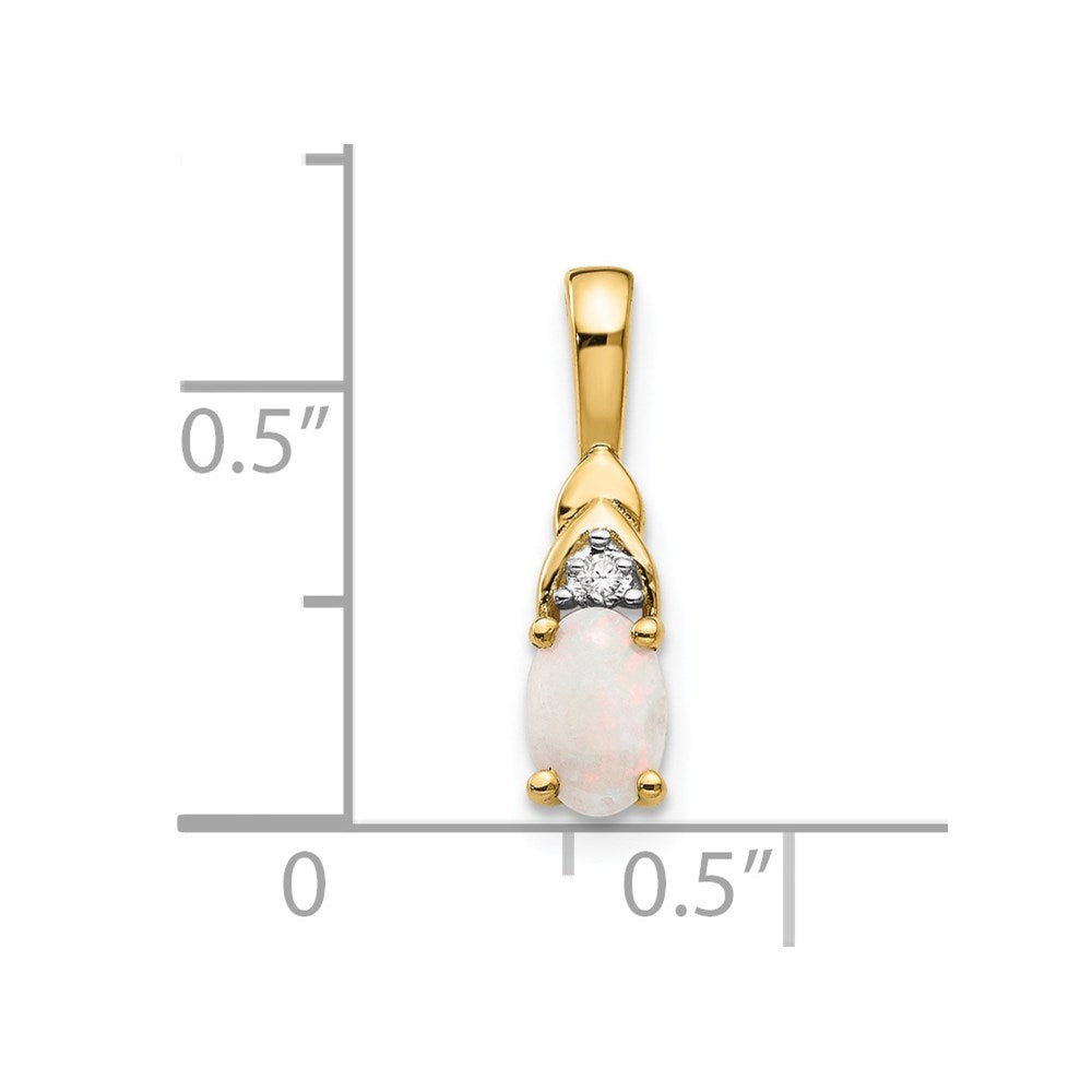 14k Opal and Diamond Pendant (0.6 grams)