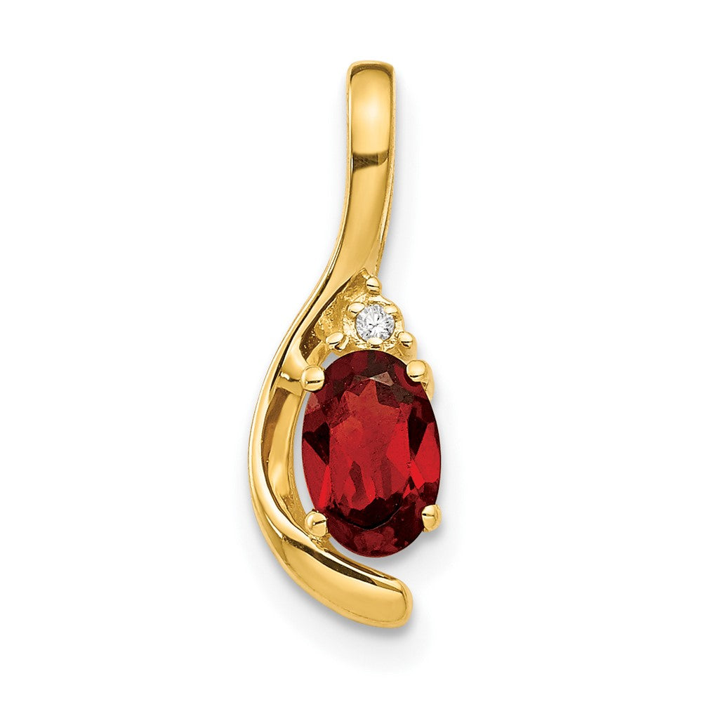 14k Garnet and Diamond Pendant (0.7 grams)