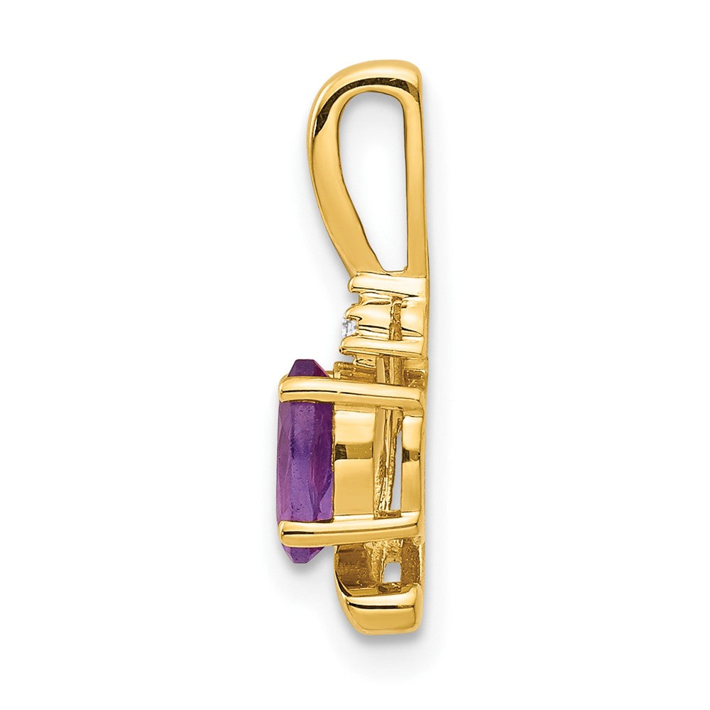 14k Amethyst and Diamond Pendant (0.7 grams)