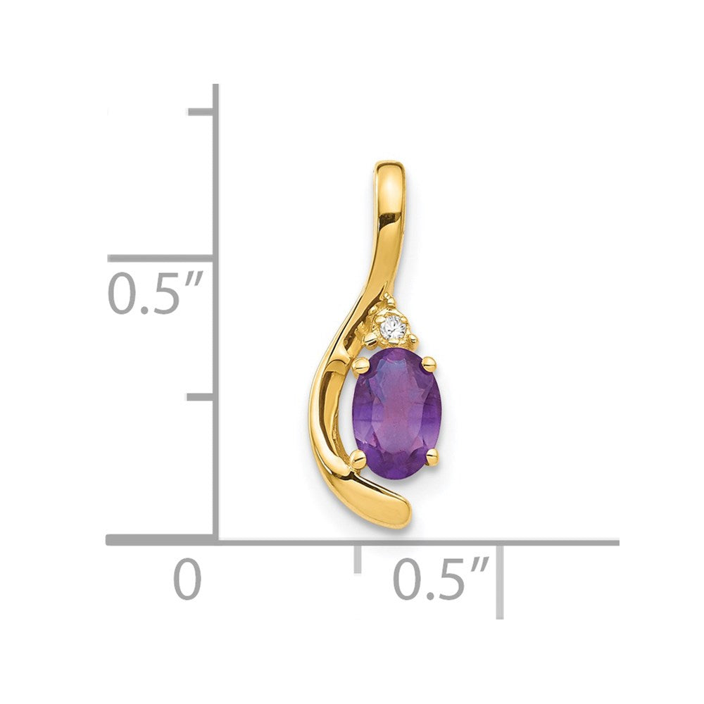 14k Amethyst and Diamond Pendant (0.7 grams)