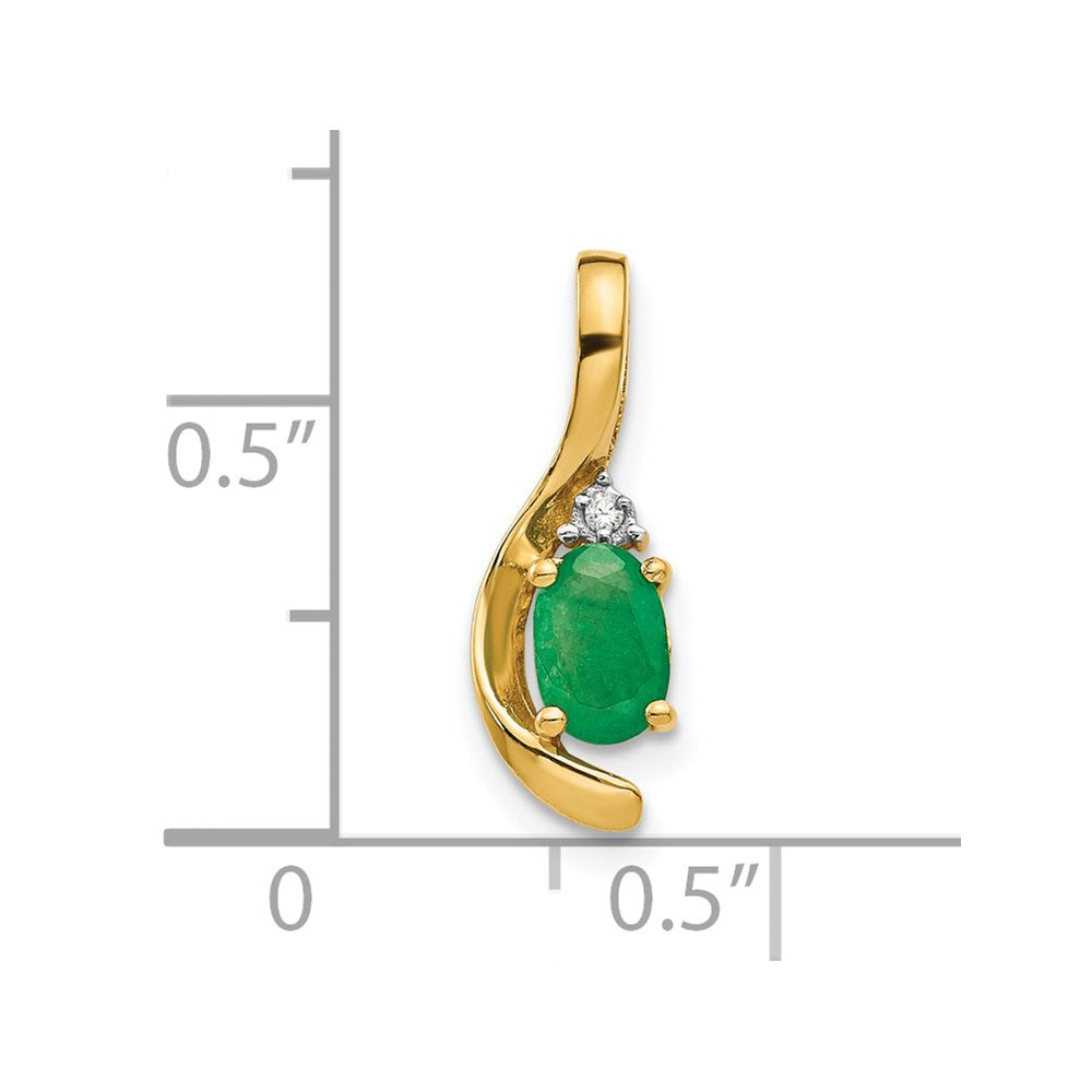 14k Emerald and Diamond Pendant (0.7 grams)