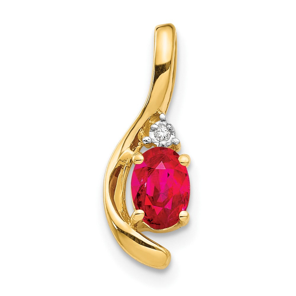 14k Ruby and Diamond Pendant (0.7 grams)