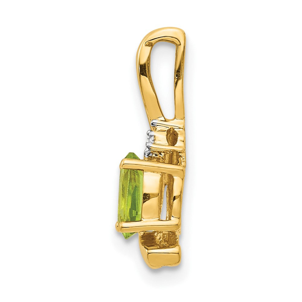 14k Peridot and Diamond Pendant (0.7 grams)