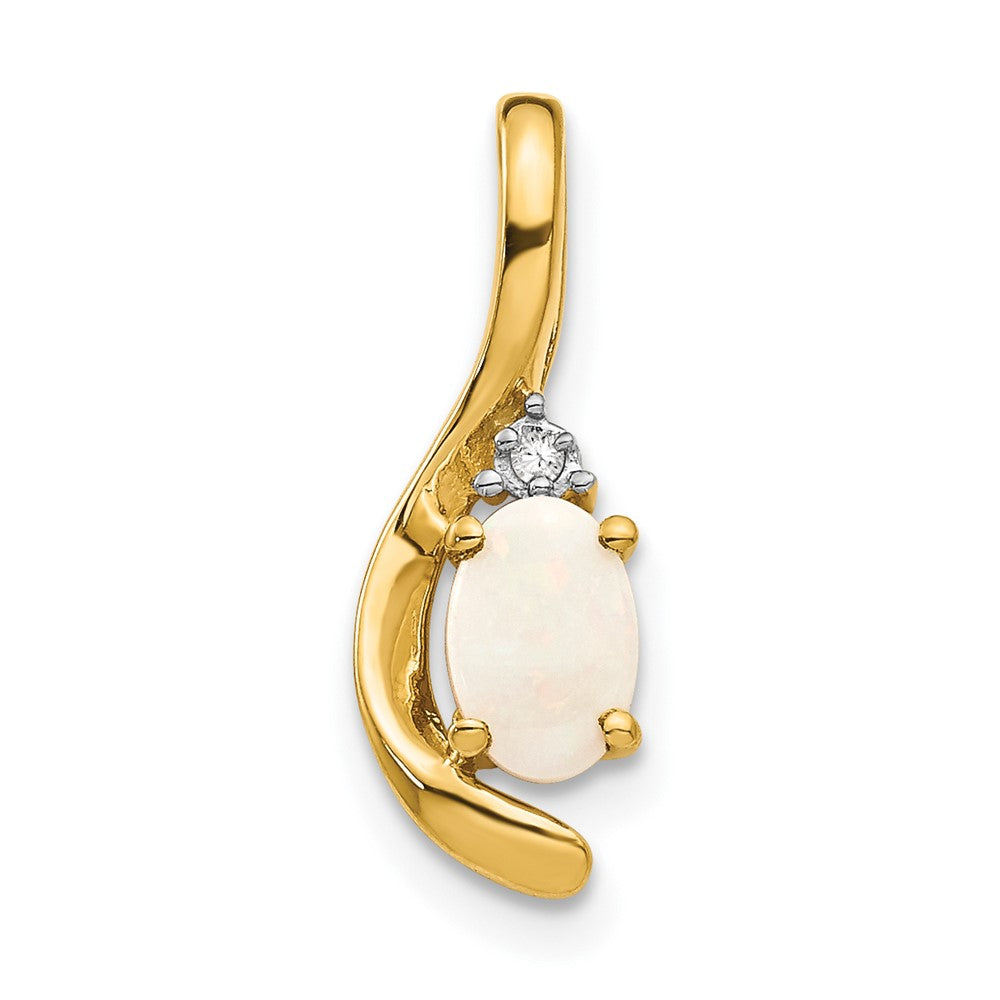 14k Opal and Diamond Pendant (0.7 grams)