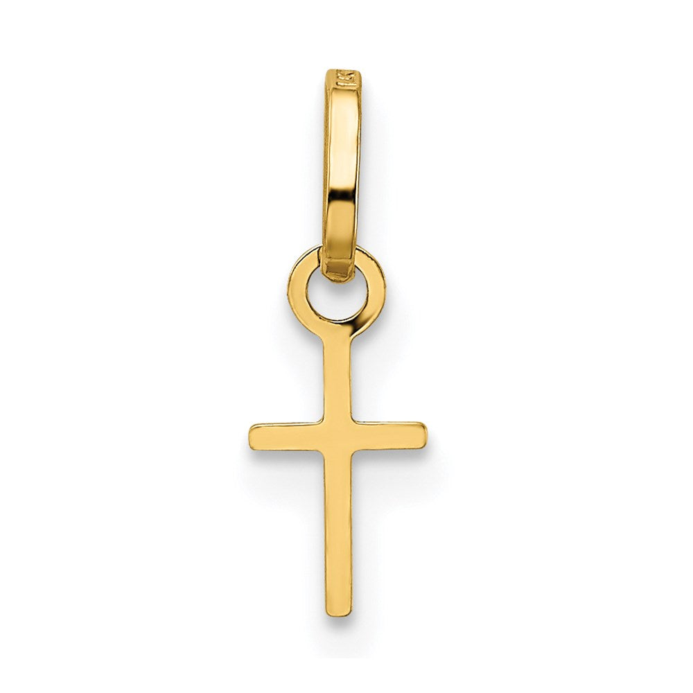 14k Yellow Gold 5 mm Tiny Cross Charm (0.1 grams)