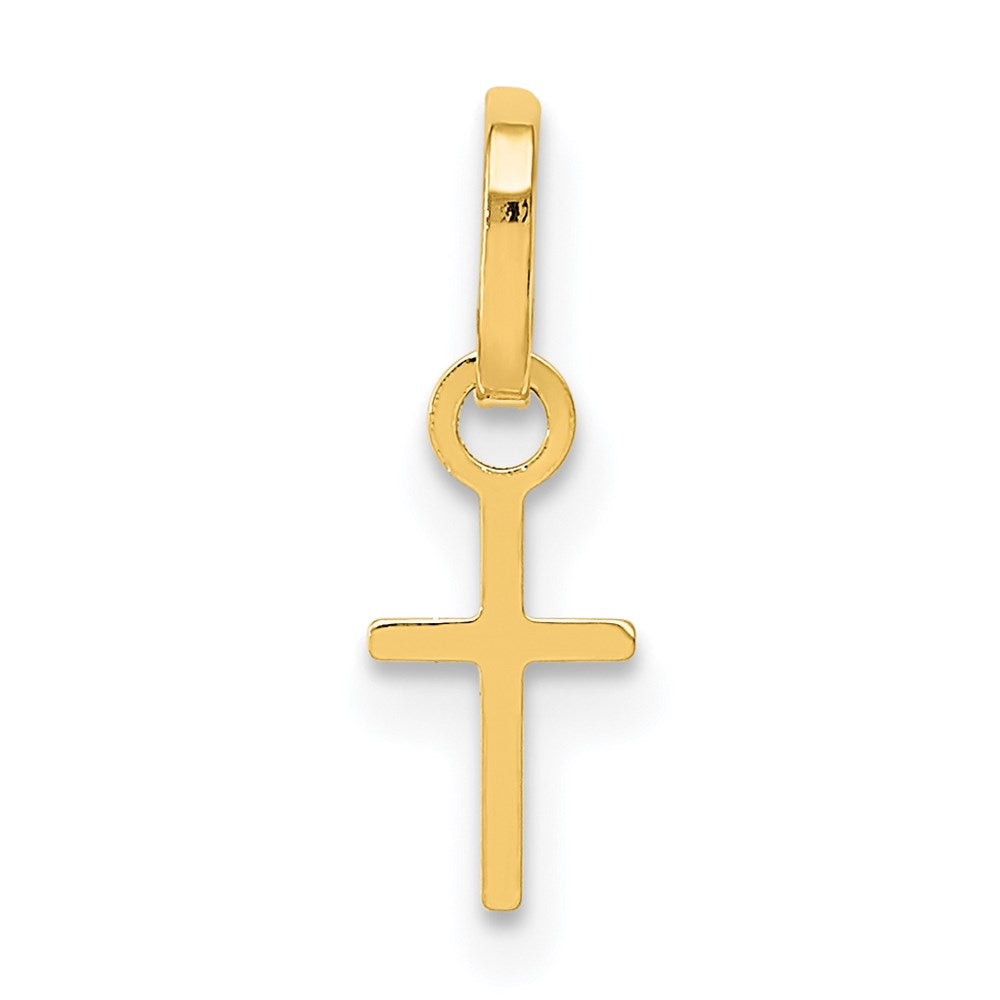 14k Yellow Gold 5 mm Tiny Cross Charm (0.1 grams)