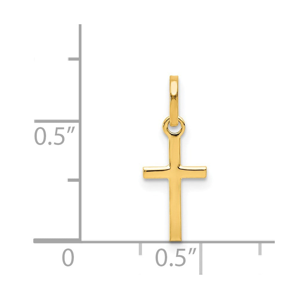 14k Yellow Gold 8 mm Small Cross Charm (0.22 grams)