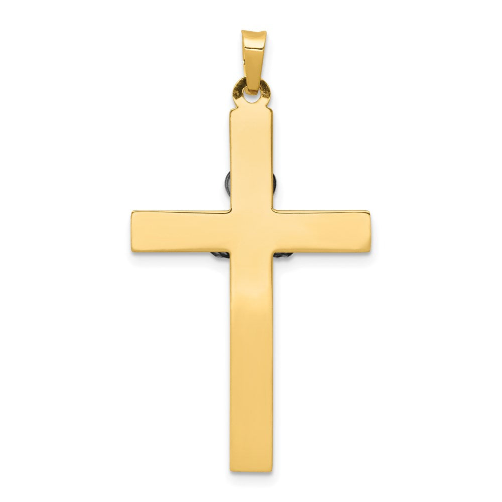 14k Two-tone 22 mm Claddagh Cross Pendant (1.36 grams)