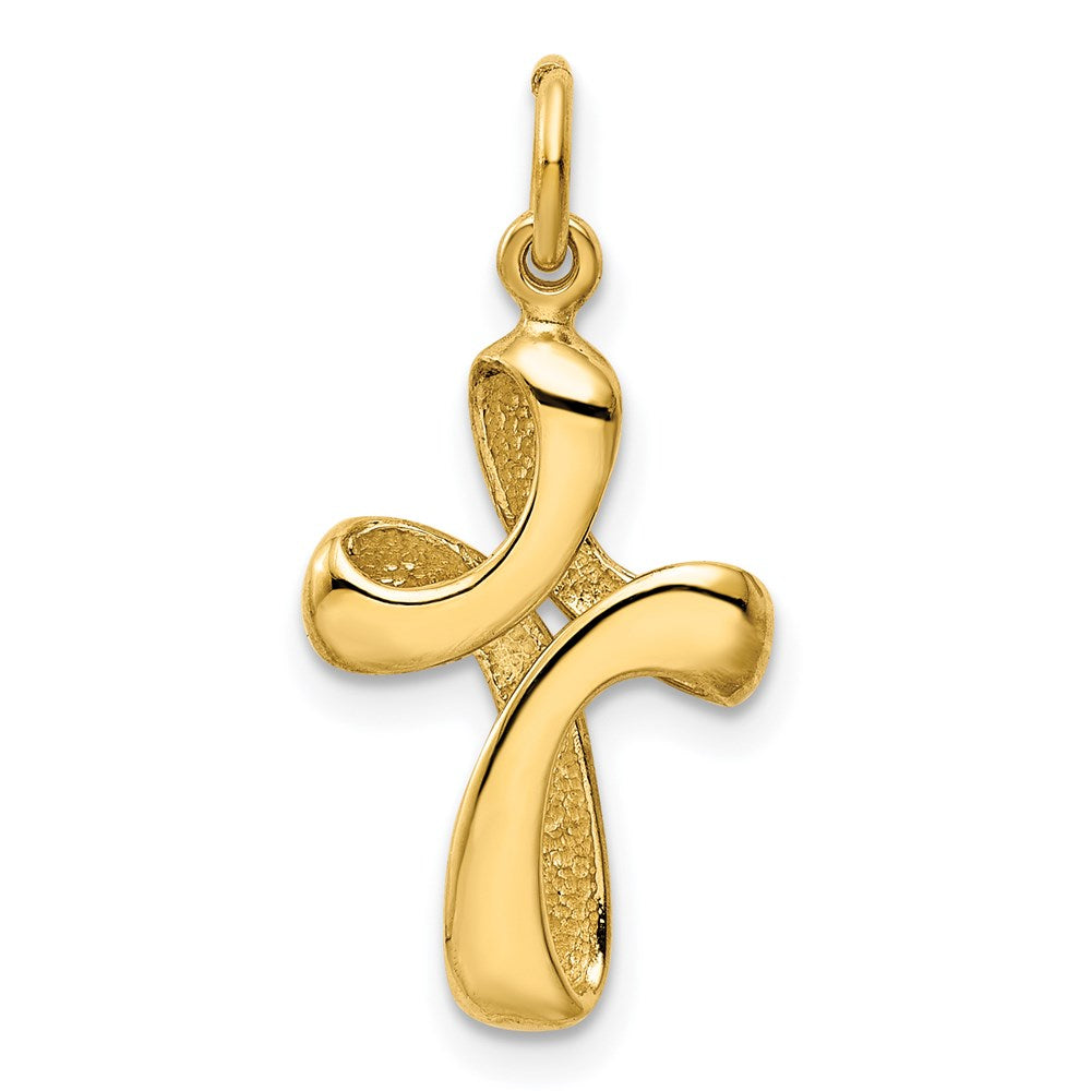 14k Yellow Gold 12 mm Polished Cross Charm (1.19 grams)
