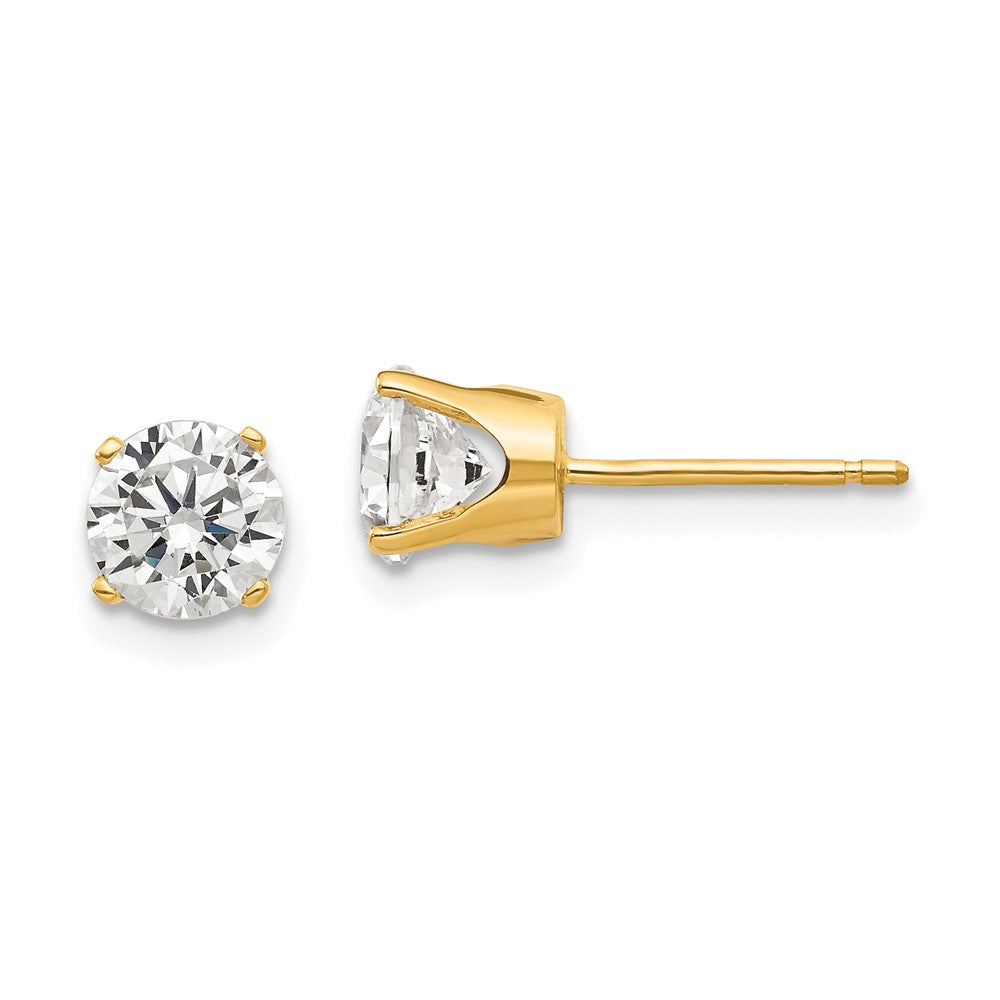 14k Yellow Gold 6 mm CZ stud earrings (0.79 grams)