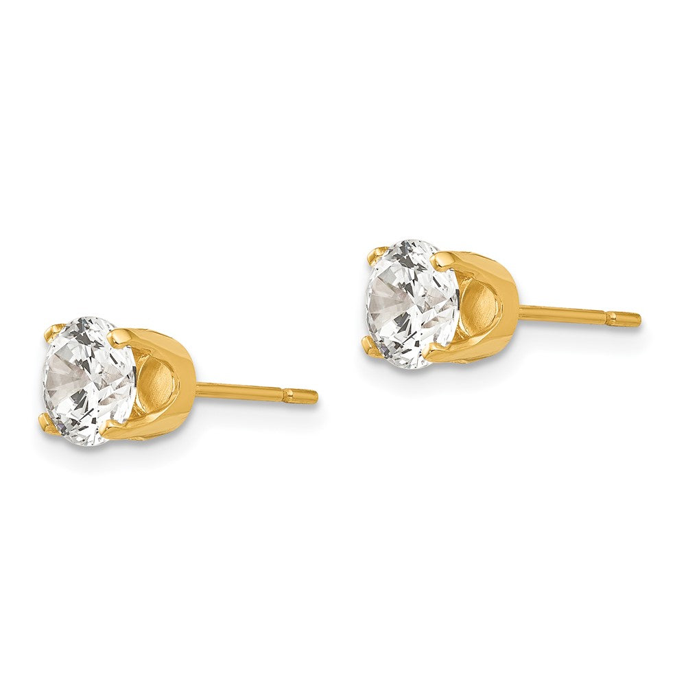 14k Yellow Gold 7 mm CZ stud earrings (0.91 grams)