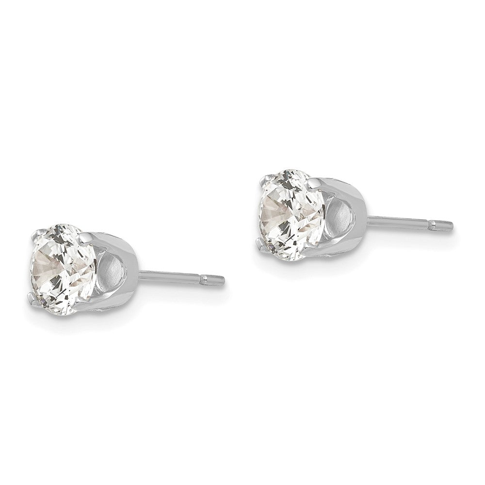 14k White Gold 7 mm CZ stud earrings (0.91 grams)