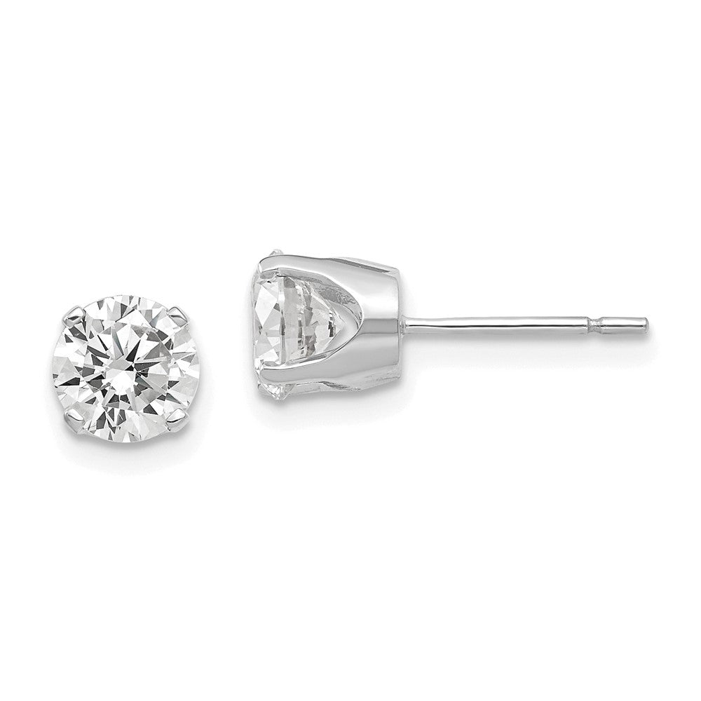 14k White Gold 7 mm CZ stud earrings (0.91 grams)
