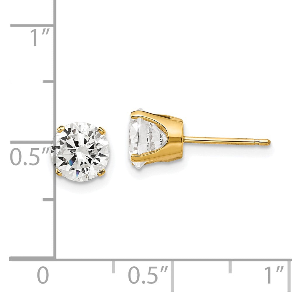 14k Yellow Gold 7 mm CZ stud earrings (0.97 grams)