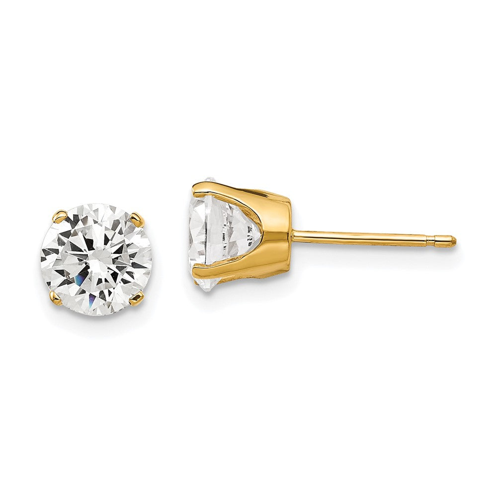 14k Yellow Gold 7 mm CZ stud earrings (0.97 grams)