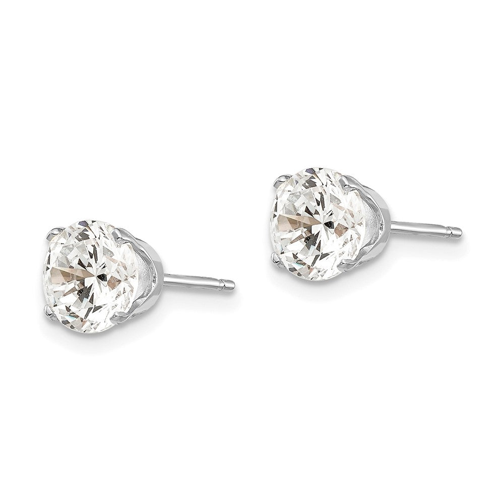 14k White Gold 7 mm CZ stud earrings (0.97 grams)
