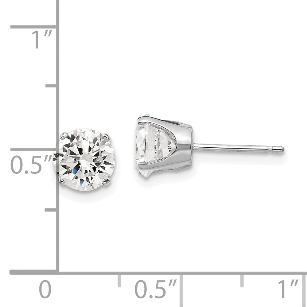 14k White Gold 7 mm CZ stud earrings (0.97 grams)