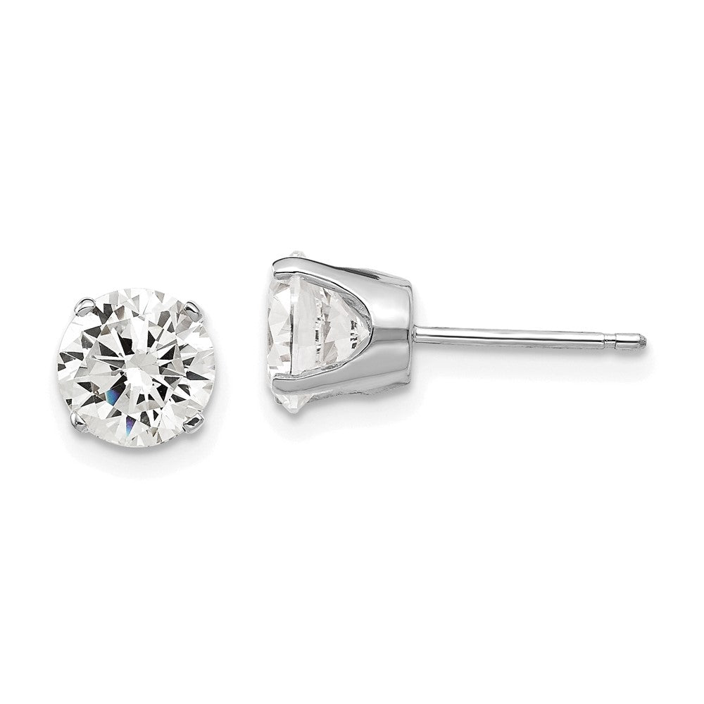 14k White Gold 7 mm CZ stud earrings (0.97 grams)