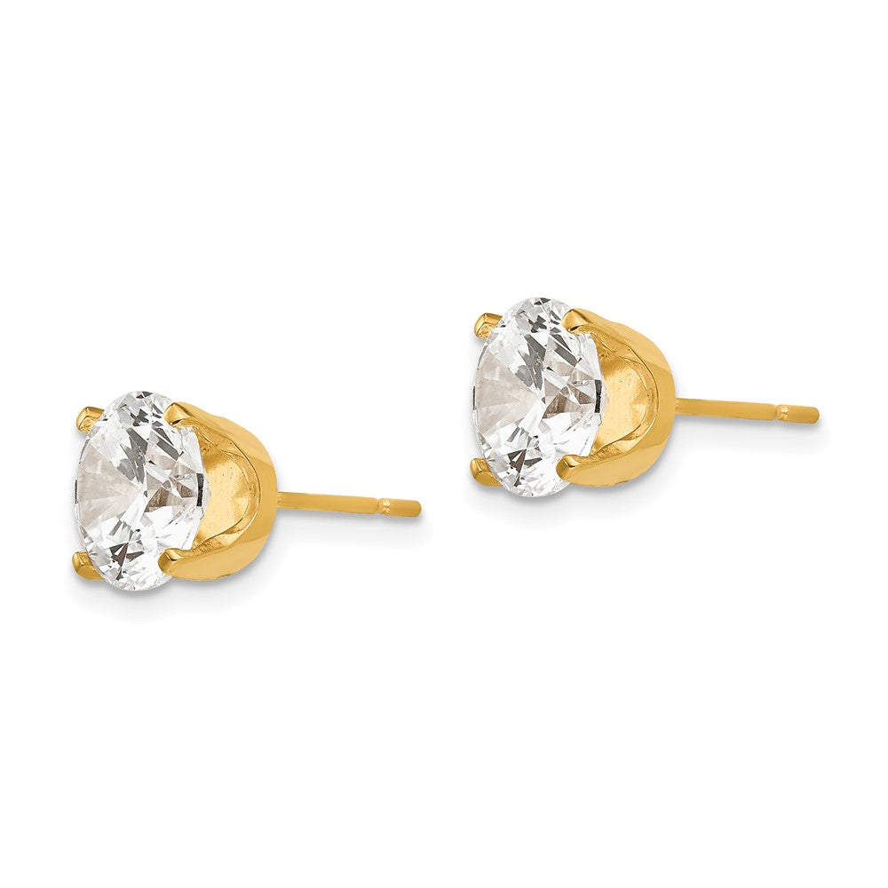 14k Yellow Gold 8 mm CZ stud earrings (1.5 grams)