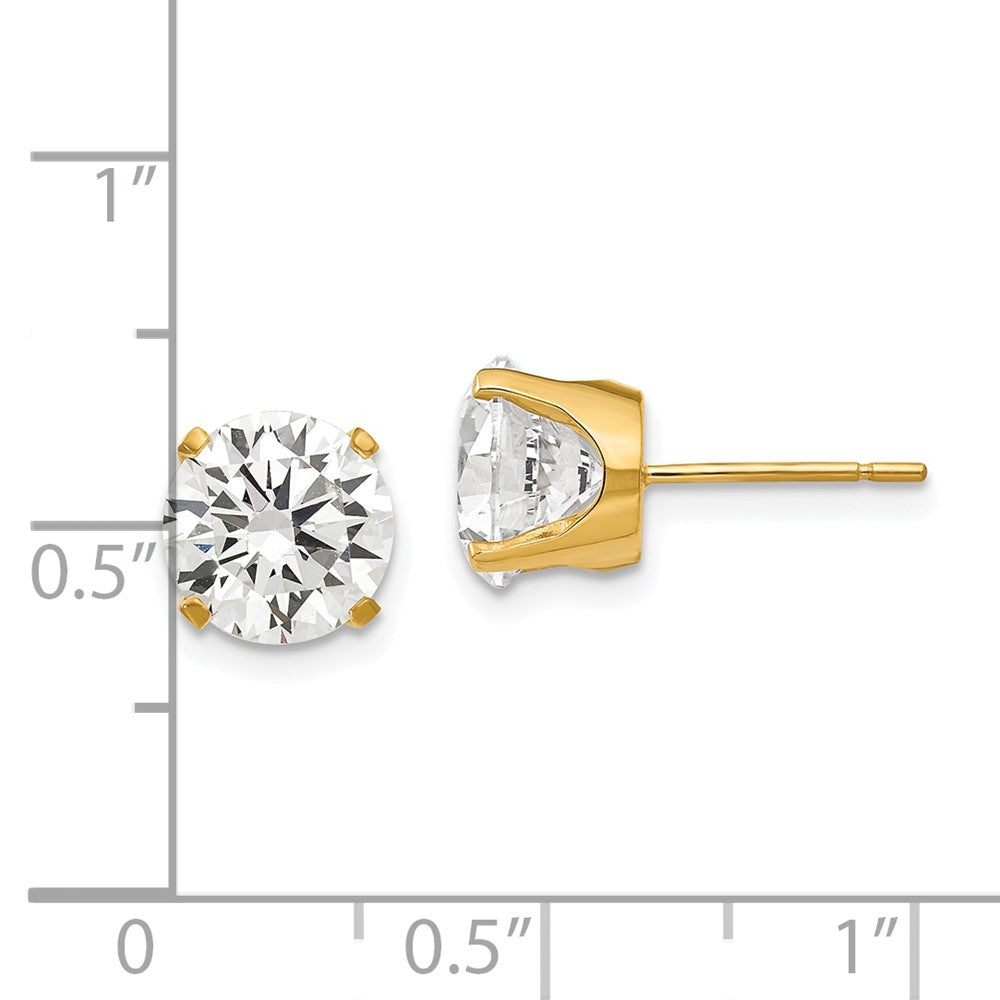 14k Yellow Gold 8 mm CZ stud earrings (1.5 grams)